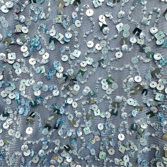 JS Collections Blue Sequin Long Sleeve Dress, Mother of the Bride, Groom, 14 - Picture 2 of 10